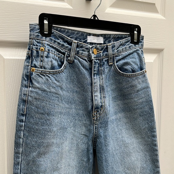 Oak + Fort | High waisted straight leg raw hem jeans - Picture 2 of 8